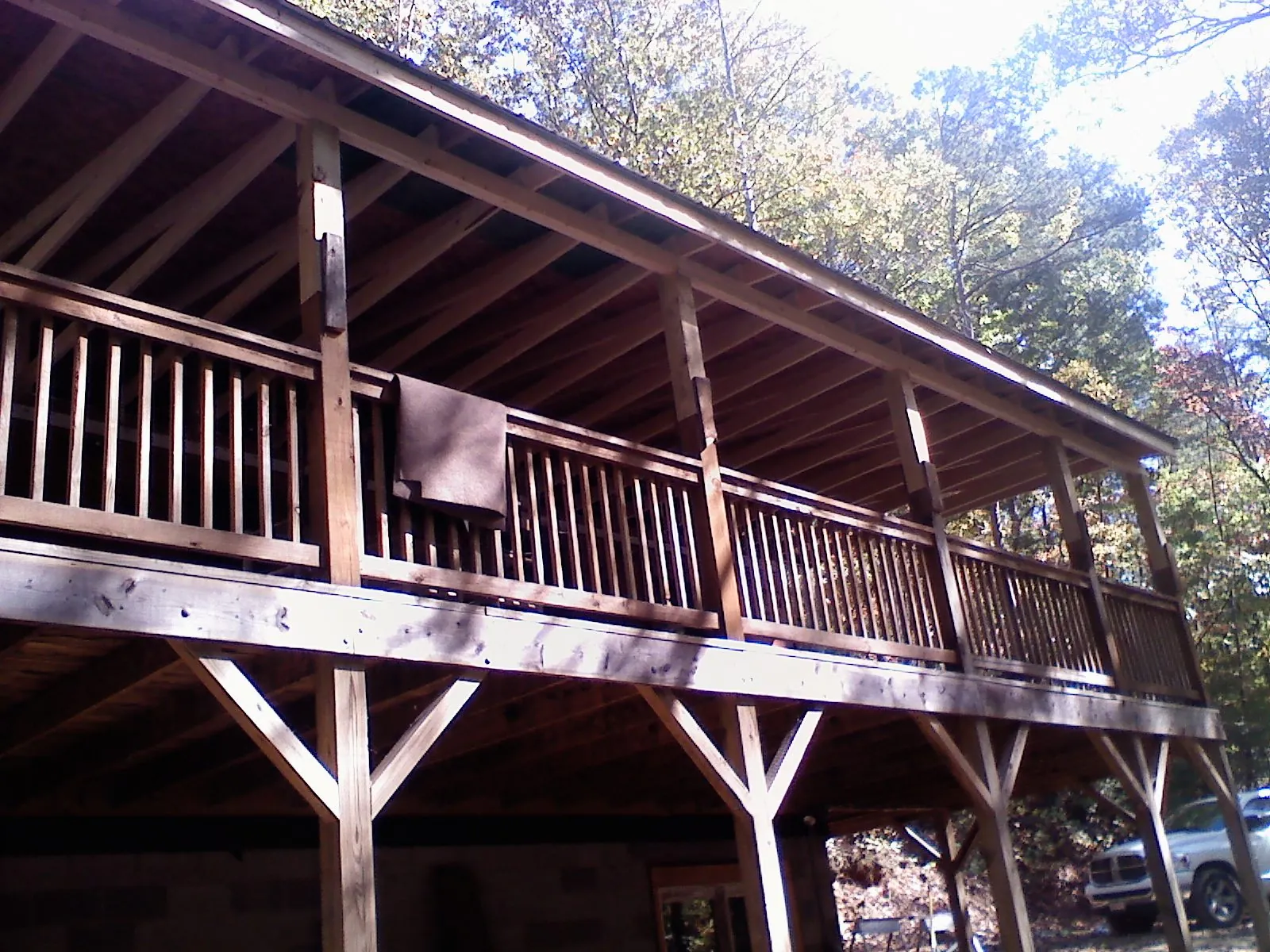 Timber framing under a new elevated porch and deck — Roof Leak Repair in Flemington by Roofing Brothers